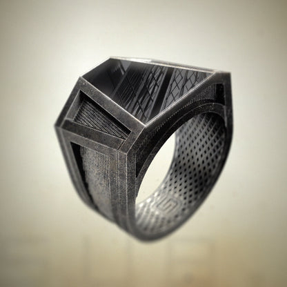 Mens ring with onyx