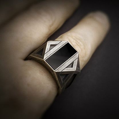 Black Mens Onyx Ring