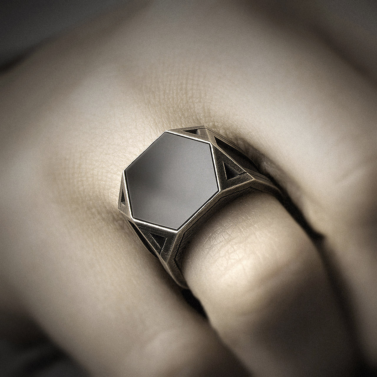 Black Men's onyx ring