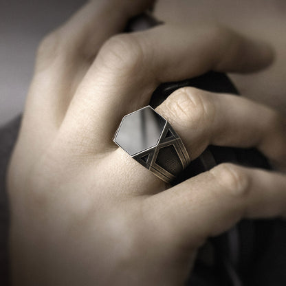 Black Men's onyx ring