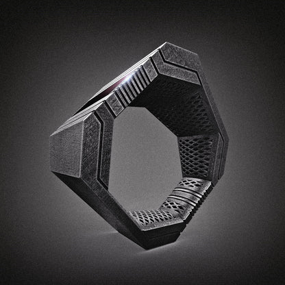 Cyberpunk Ring with Sci-Fi 1980s Vibes