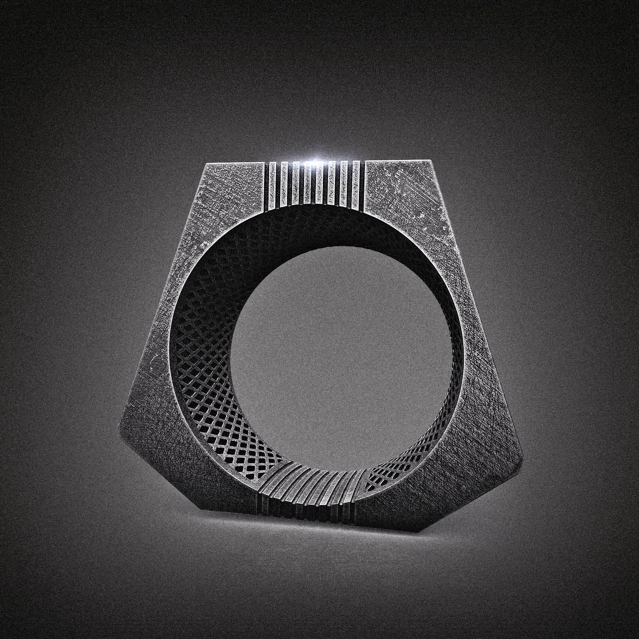 Cyberpunk Ring with Sci-Fi 1980s Vibes