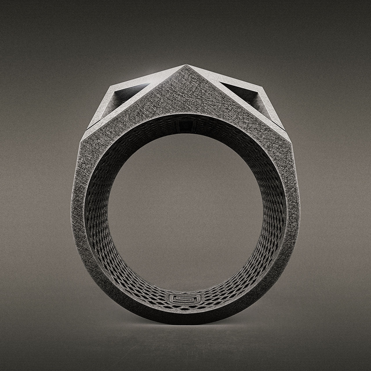 Mens Onyx Ring with Dystopian Vibe