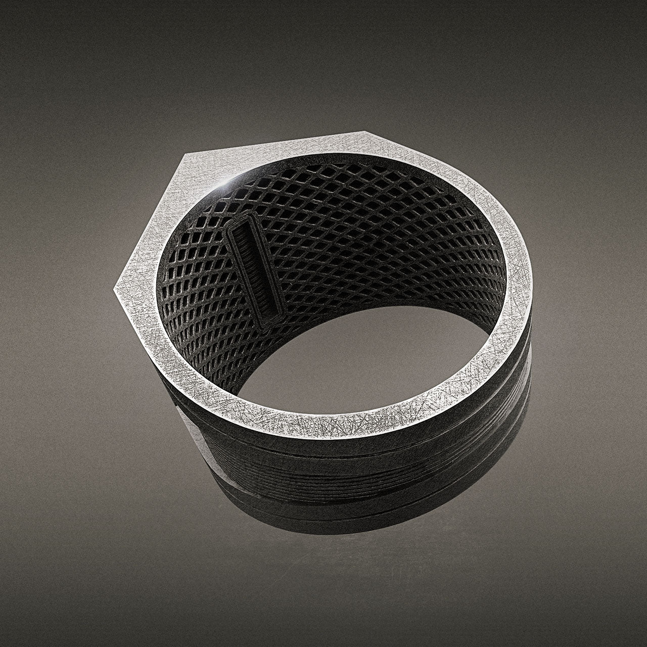 Mens Onyx Ring with Dystopian Vibe