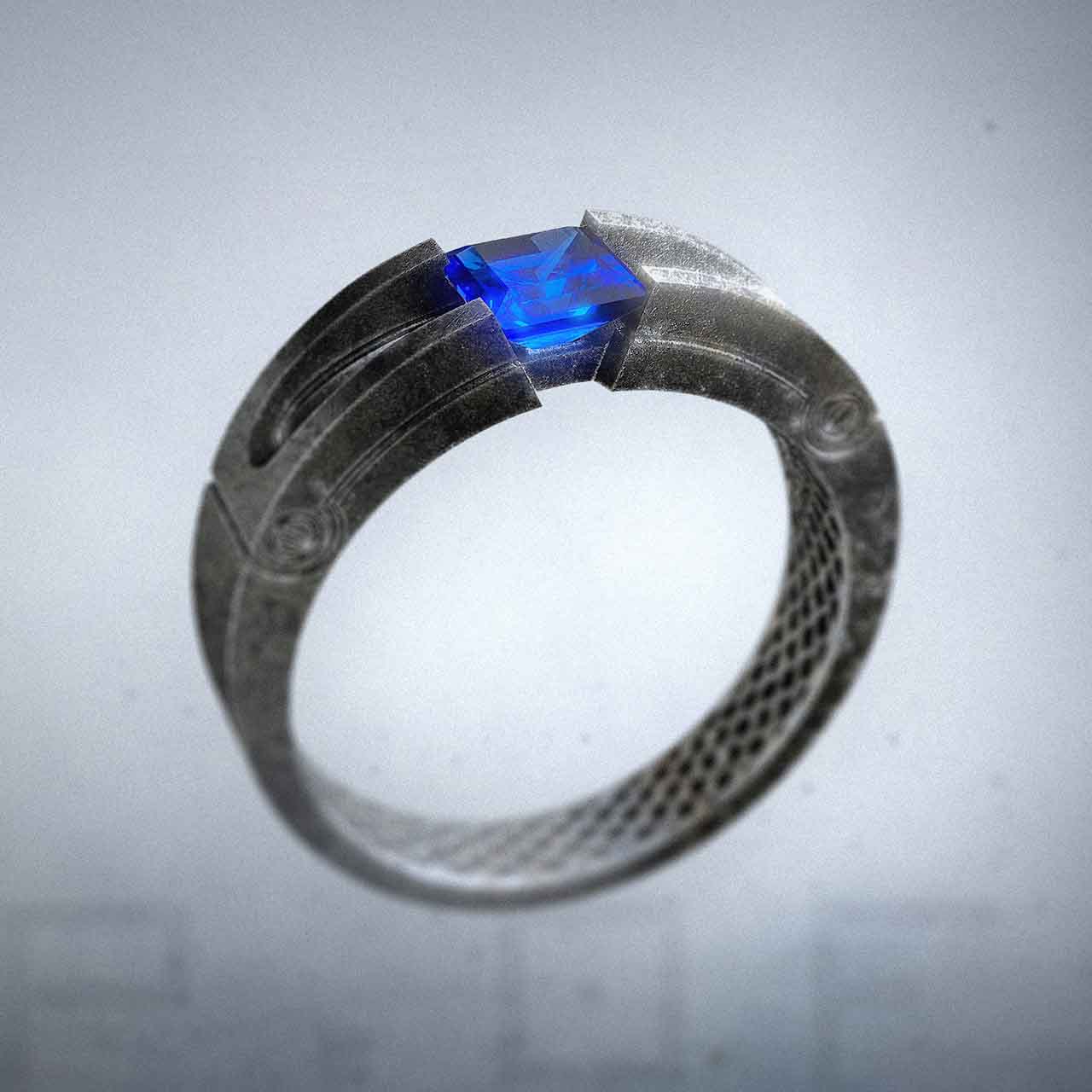 Extraterrestrial Vintage Engagement Ring with Mysterious Vibe